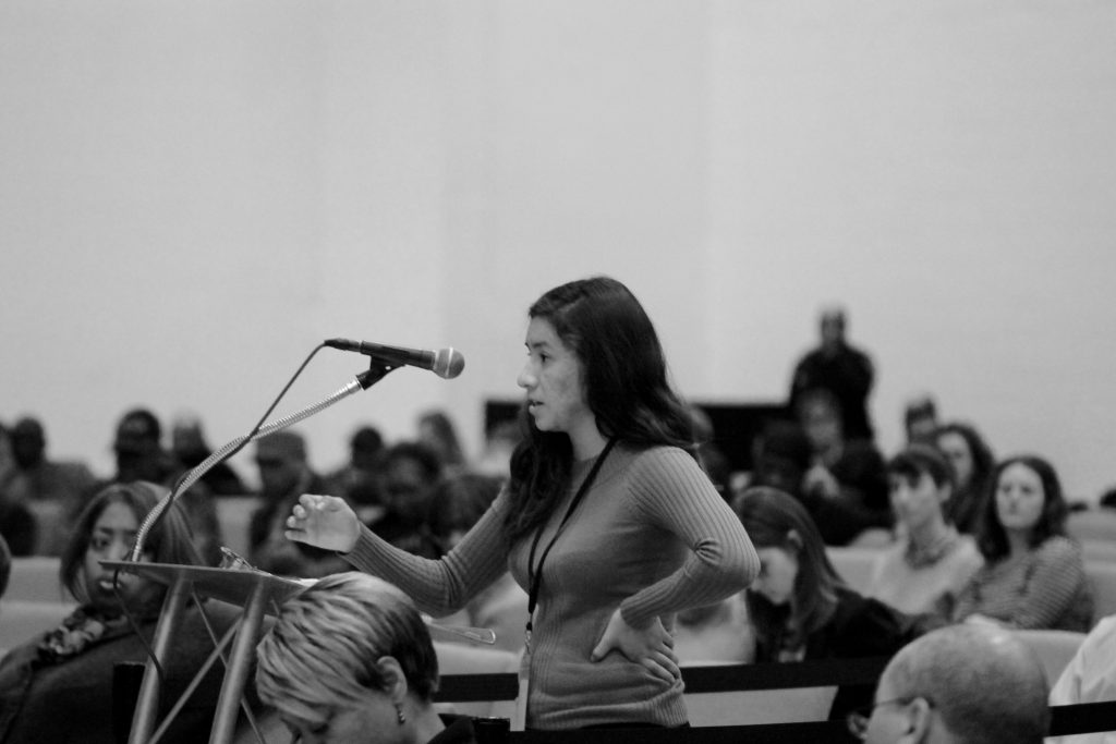 Residents gathered for a community meeting